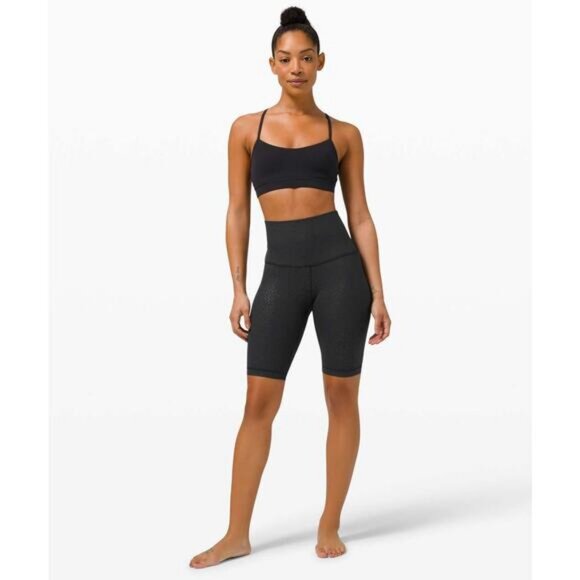 Lululemon Align Super High Rise Short 10" In Formulate Emboss Black Size 2 - Picture 3 of 8